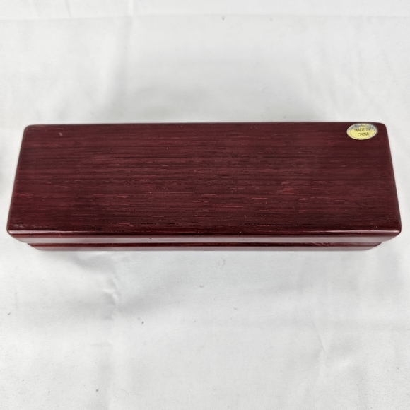 Bueche Girod Luxury Red Wooden Pen Case Felt Lining - Picture 2 of 3
